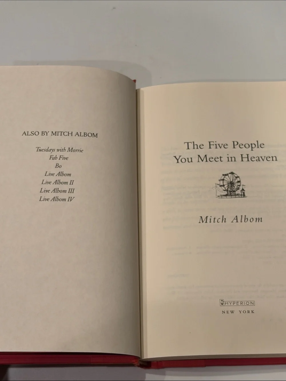 The Five People You Meet in Heaven by Mitch Albom First Edition 2003 Hardcover